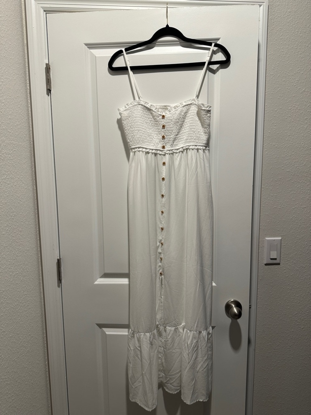 White Button-Down Maxi Dress